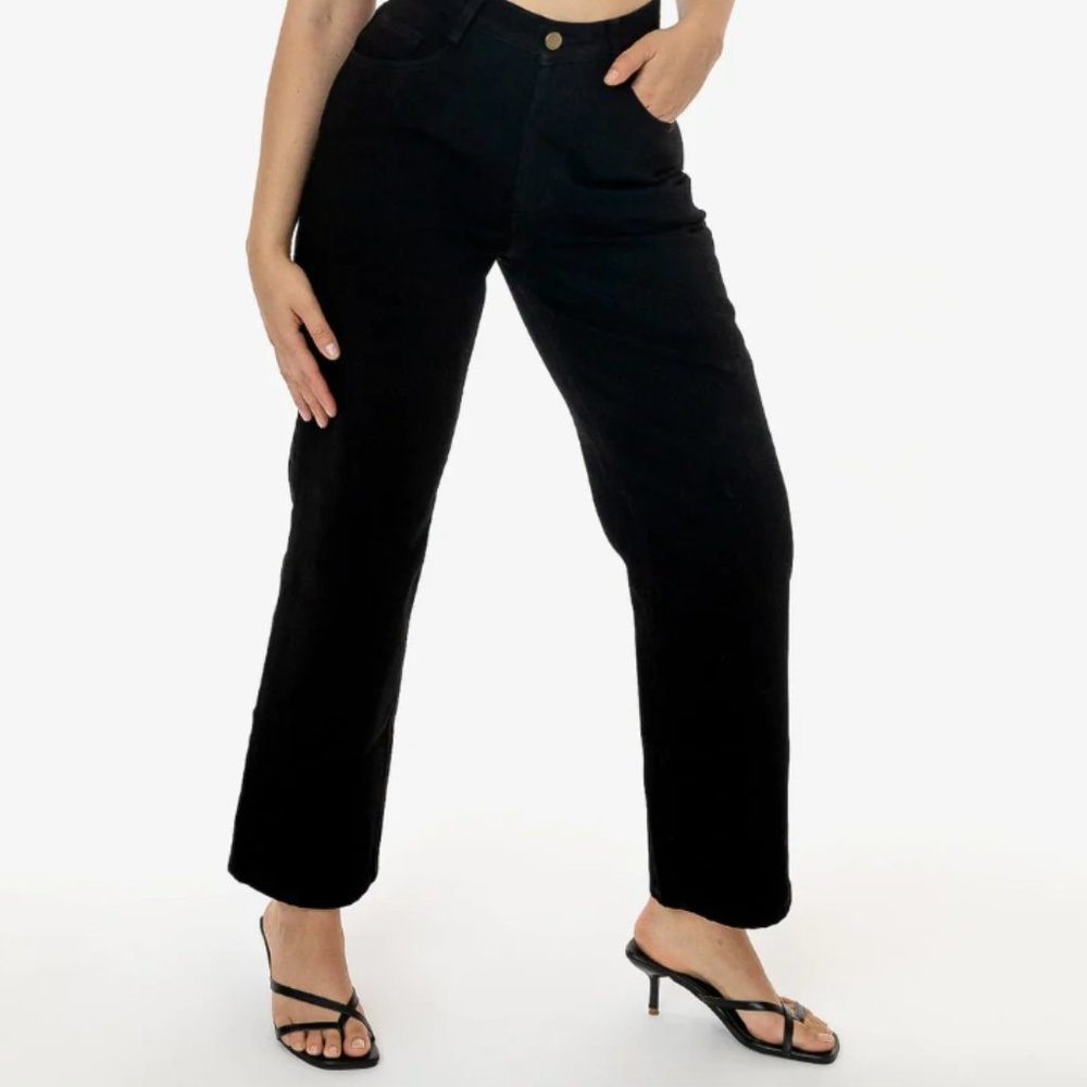 American Apparel Straight Leg High Waisted Black Jean